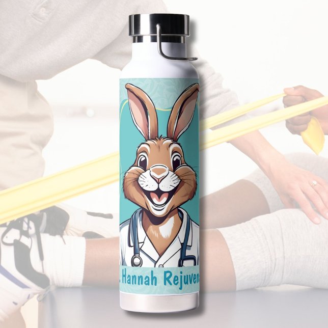 Botella De Agua Regalos de conejo curado para terapeutas físicos M (Cute Rabbit Gifts for Physical Therapists Doctors)