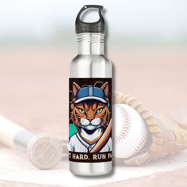 Botella De Agua Regalos de gatos de Guay para jugadores de béisbol (Cool Cat Gifts for Baseball Players Lovers Coaches)