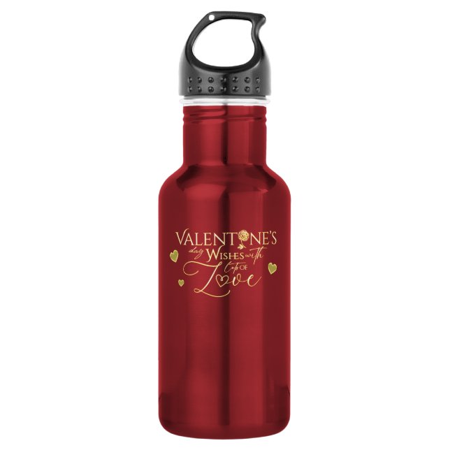 Botella De Agua Regalos del Día de San Valentín Rojo (Anverso)