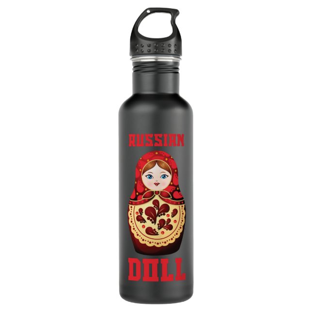Botella De Agua Regalos Idea Matryoshka Doll Unisex Rusia Turista  (Anverso)