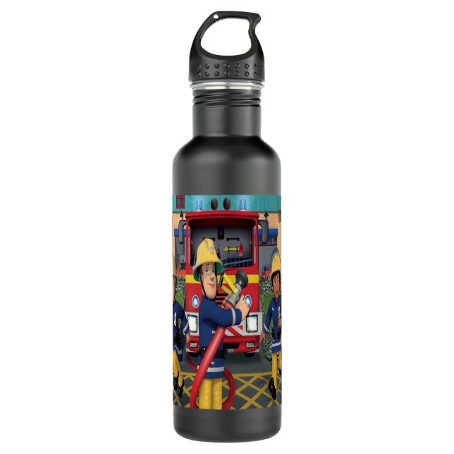 Botella De Agua Regalos Idea Personalizado Nombres de Fireman Para (Anverso)