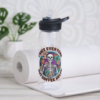 Botella De Agua Regalos para amantes del café Ayuda al café Odio a