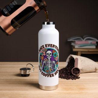 Botella De Agua Regalos para amantes del café Odio a todos el café