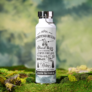 Botella De Agua Reglas de acampada de árboles de acuarela