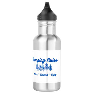 Botella De Agua Reglas de camping: Relájese, relájese y disfrute