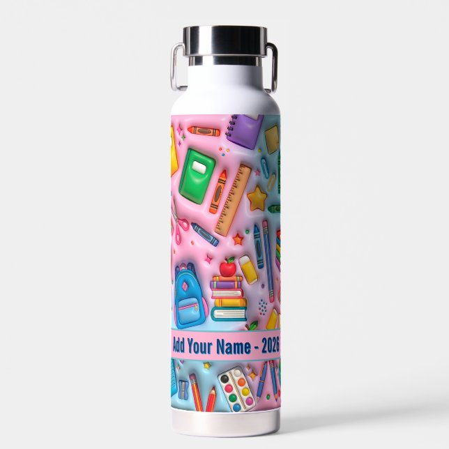 Botella De Agua Regreso a clases personalizado 2026 (Delantero)