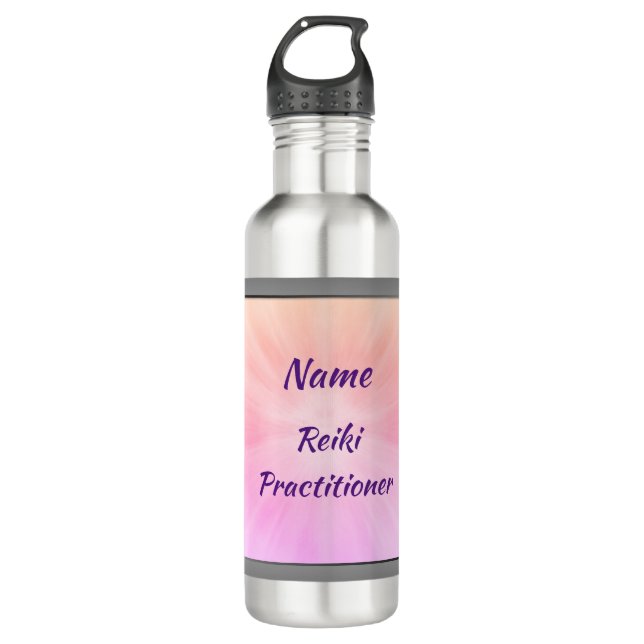 Botella De Agua Reiki Practiator personalizado (Anverso)