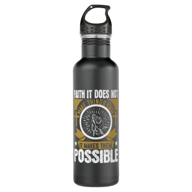 Botella De Agua Religión - Fe, hace posibles las cosas (Anverso)