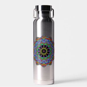 Botella De Agua Reloj de mano pintado Mandala Cara 24
