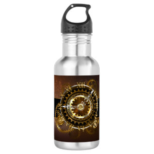 Botella De Agua Reloj de vapor con engranajes antiguos