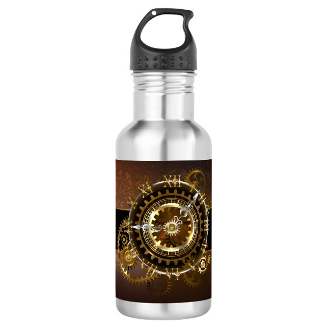 Botella De Agua Reloj de vapor con engranajes antiguos