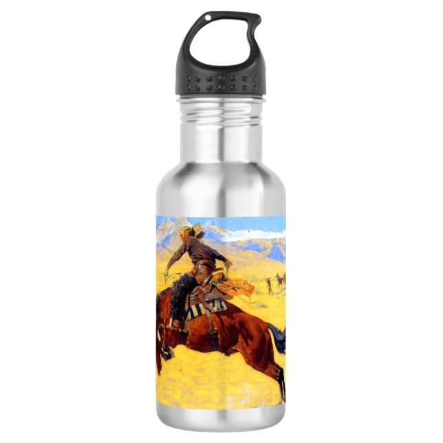 Botella De Agua Remington Old West Horse y Cowboy (Anverso)
