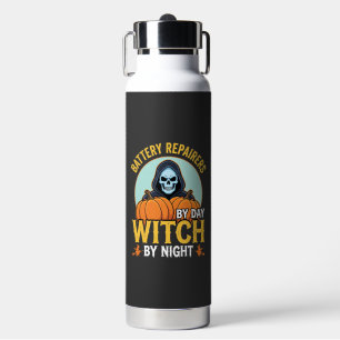 Botella De Agua Reparador De Pilas De Halloween Bruja Por La Noche