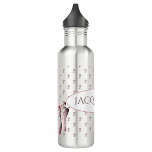 Botella De Agua Repetición de zapato de ballet rosa