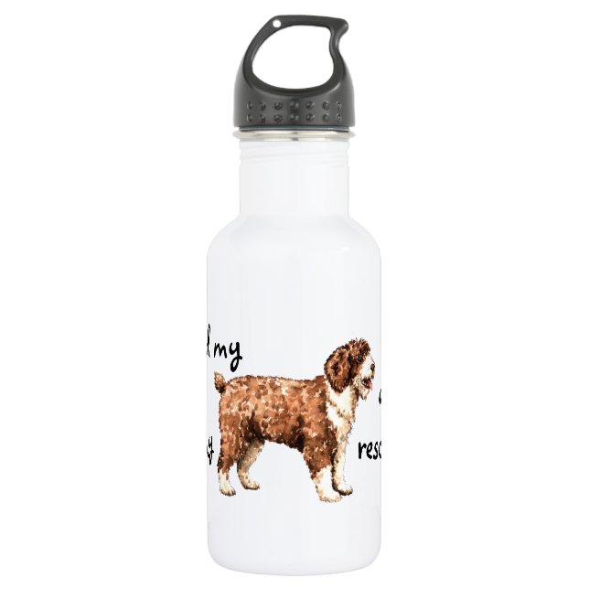 Botella De Agua Rescate de Perro de Agua Español (Anverso)