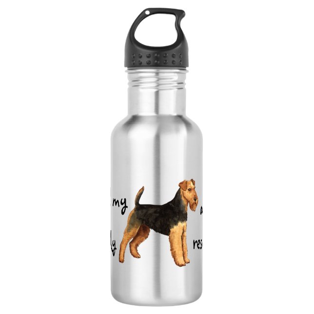 Botella De Agua Rescate de Welsh Terrier (Anverso)