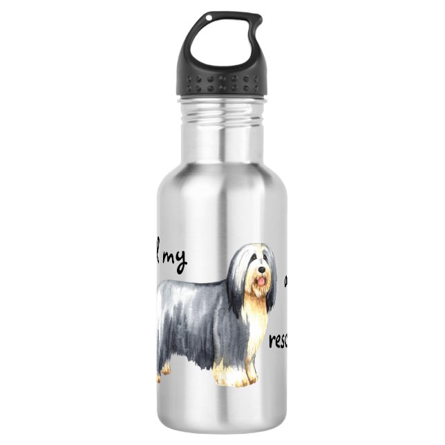 Botella De Agua Rescue Bearded Collie (Anverso)