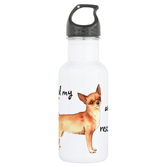Botella De Agua Rescue Chihuahua (Anverso)