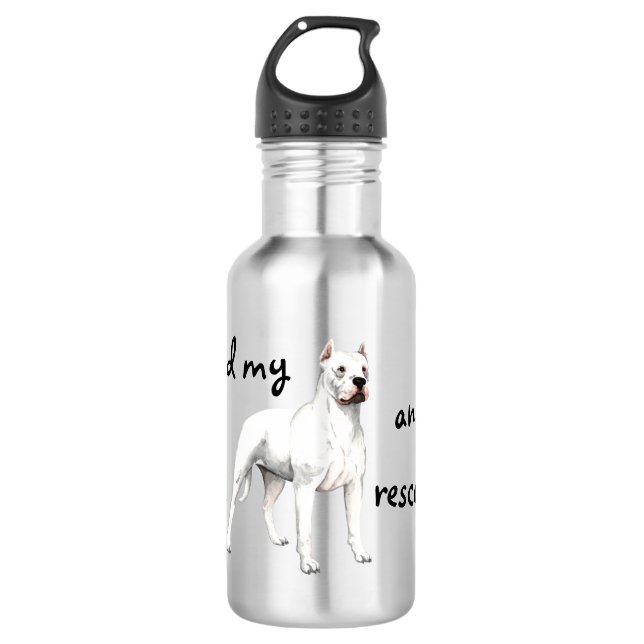 Botella De Agua Rescue Dogo Argentino (Anverso)