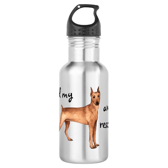 Botella De Agua Rescue German Pinscher (Anverso)