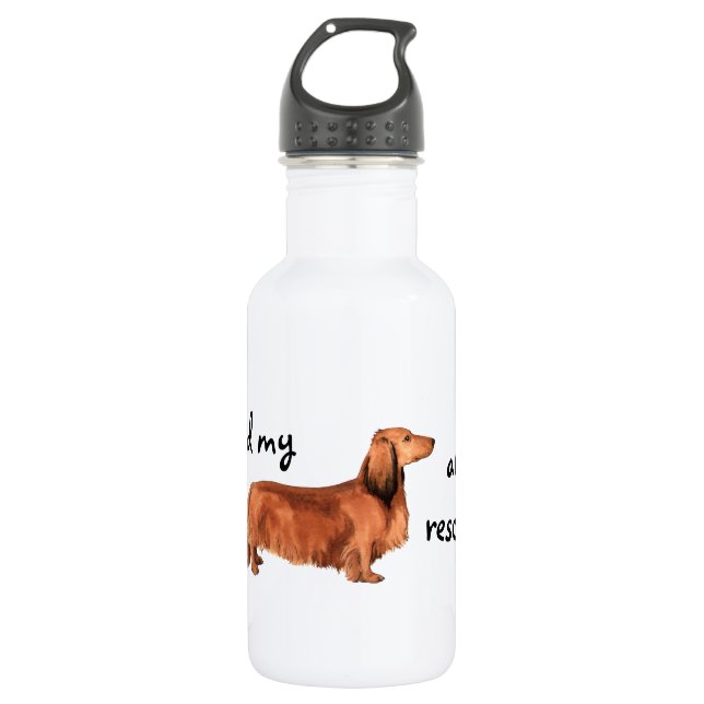 Botella De Agua Rescue Longhaed Dachshund (Anverso)