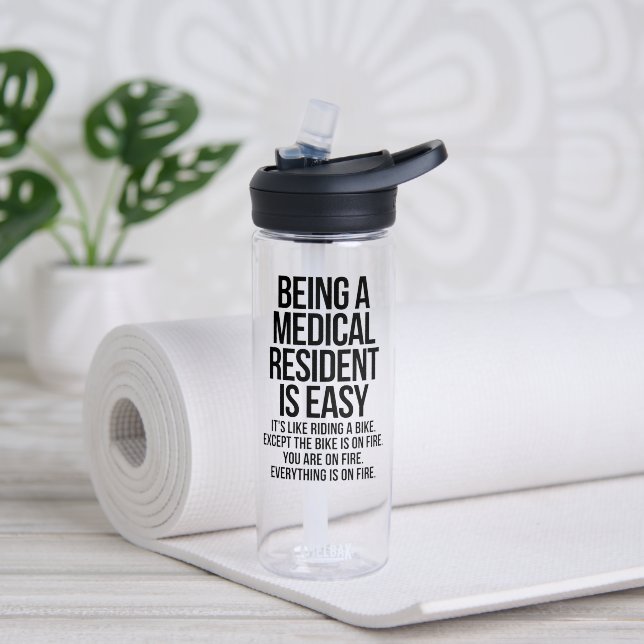 Botella De Agua Residente médico (Yoga (girado))