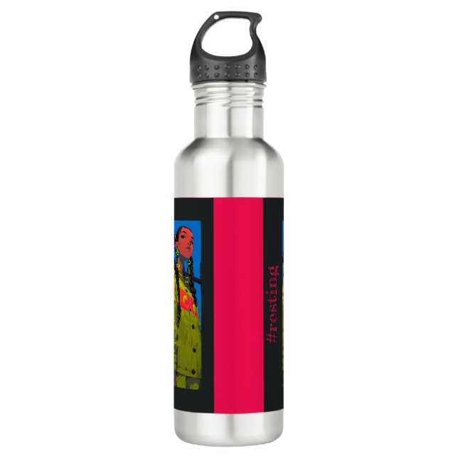 Botella De Agua #resting Vibes, Fuchsia, (Anverso)
