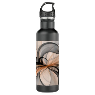 Botella De Agua Resumen Antracita Grey Siena Arte Fractal Moderno