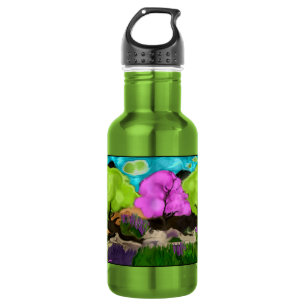 Botella De Agua Resumen Art Cotton Candy Trees