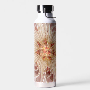 Botella De Agua Resumen Arte Fractal Peach Pastel Moderno