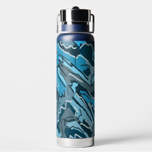 Botella De Agua Resumen de Icy Blue Marbble