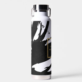 Botella De Agua Resumen de pinceles de tinta negra