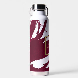 Botella De Agua Resumen de pinceles rojos en el rubí profundo