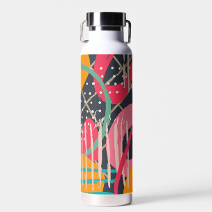 Botella De Agua Resumen Diseño del nombre del monograma geométrico