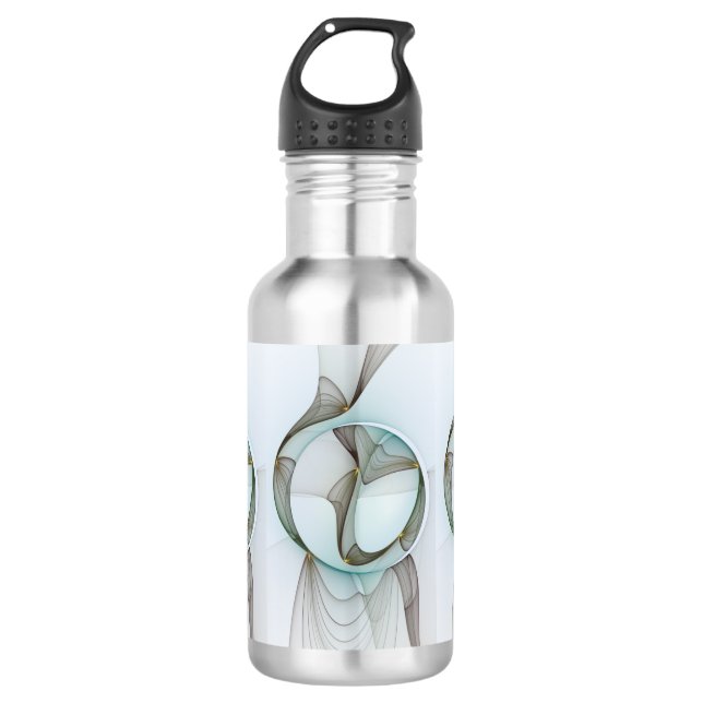 Botella De Agua Resumen Elegancia dorada turquesa moderna (Anverso)