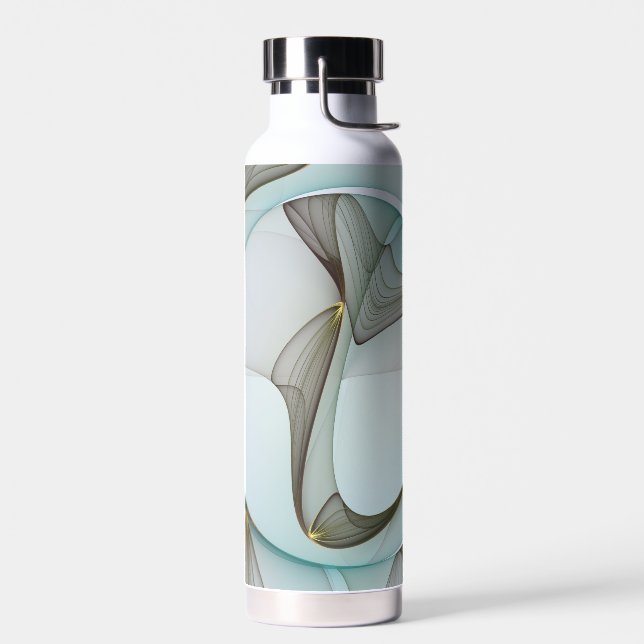 Botella De Agua Resumen Elegancia dorada turquesa moderna (Izquierdo)