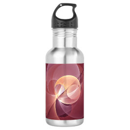 Botella De Agua Resumen Elegante Vino Moderno Arte Fractal Rojo