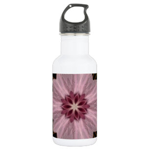 Botella De Agua Resumen floral rosa
