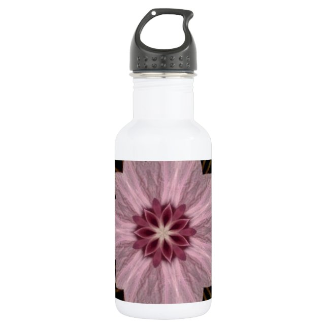 Botella De Agua Resumen floral rosa (Anverso)