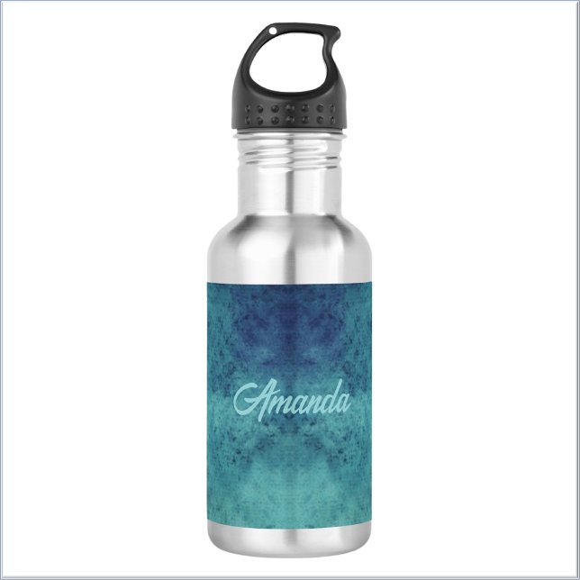 Botella De Agua Resumen moderno de Aqua y Purple (Bookmark my store! https://www.zazzle.com/store/capricepetit/products)