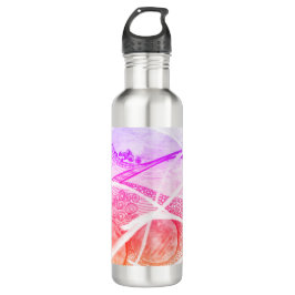 Botella De Agua Resumen moderno Espacio de planetas negros y rosad