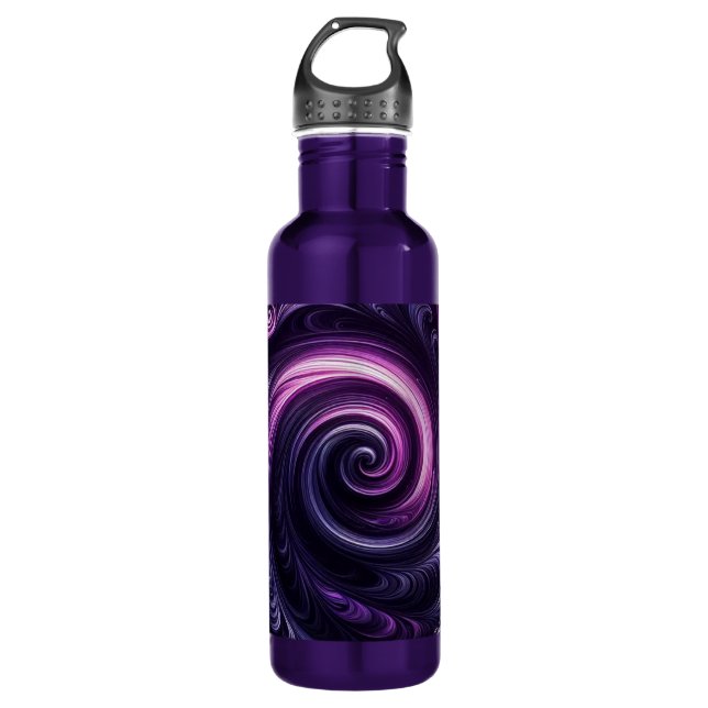 Botella De Agua Resumen moderno Swirling Dark Purple (Anverso)