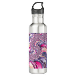 Botella De Agua Resumen Pink Purple Spiral Fractal