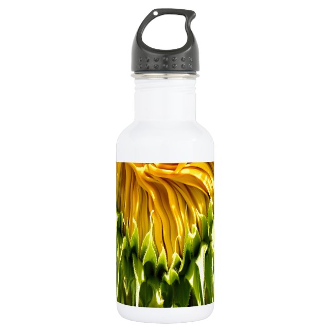 Botella De Agua Resumen retro funky giratorio girasol, geometría a (Anverso)