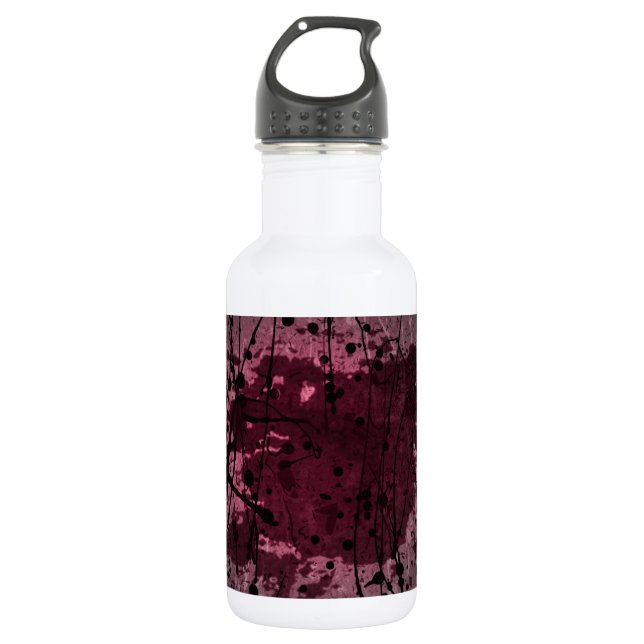 Botella De Agua Resumen rosa Arte de salpicadura (Anverso)