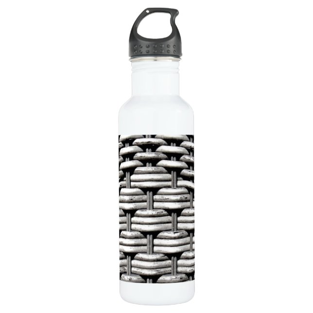 Botella De Agua Resumen y diseño del patrón gris (Anverso)