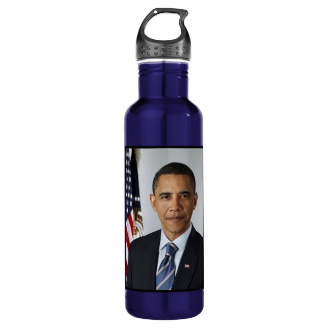 Botella De Agua Retrato de Barack Obama en la Casa Blanca (Anverso)