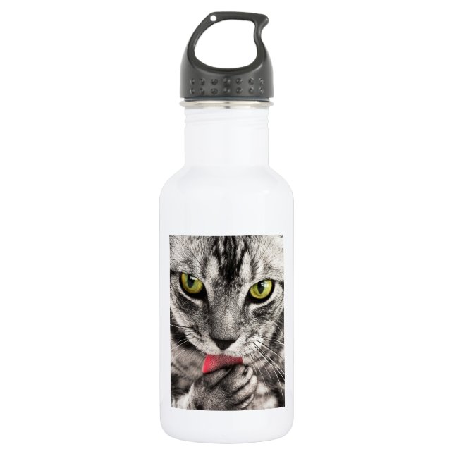 Botella De Agua Retrato de gato (Anverso)