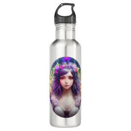 Botella De Agua Retrato de mujer hermosa al estilo mucha vintage