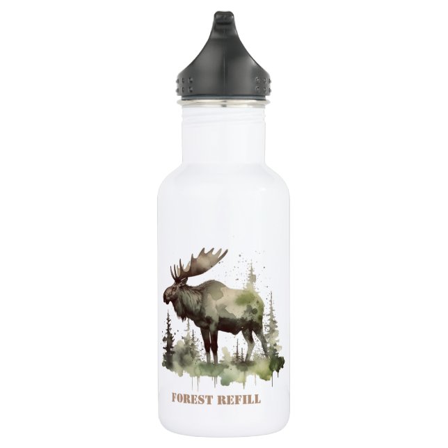 Botella De Agua Retrato de vida silvestre Mossy Moose, personaliza (Derecha)